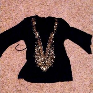 Brittany Black sequin tunic